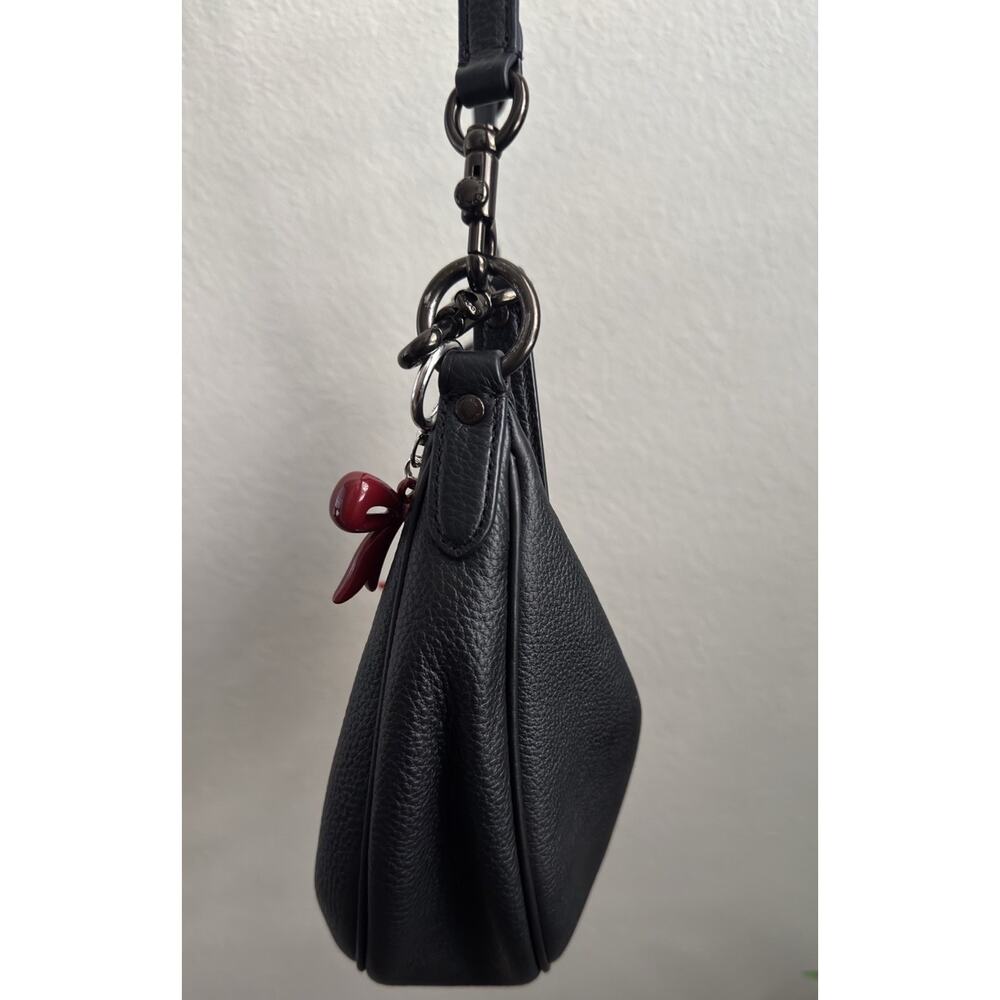 Coach Aria Black Leather Half Moon Crossbody Hobo Shoulder Bag Purse - Picture 16 of 16